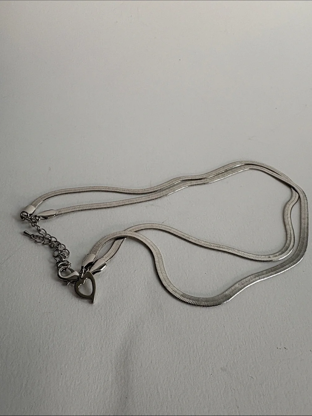Double Strand Silver Snake Chain Necklace